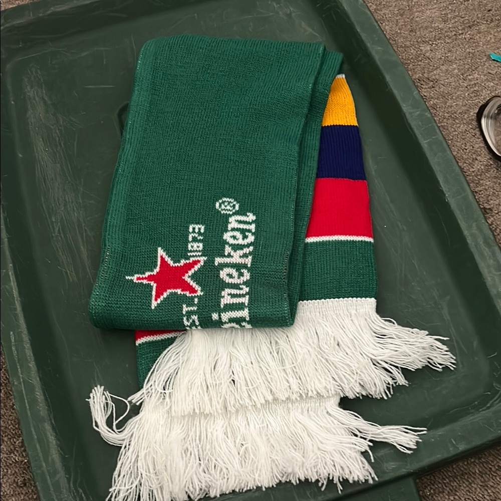 Heineken Green Scarf with Fringe